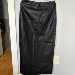 Lulus Black Vegan Leather Skirt